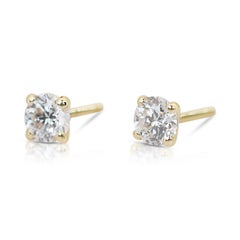 Elegant 2.00ct Triple Excellent Ideal Cut Diamonds Stud Earrings