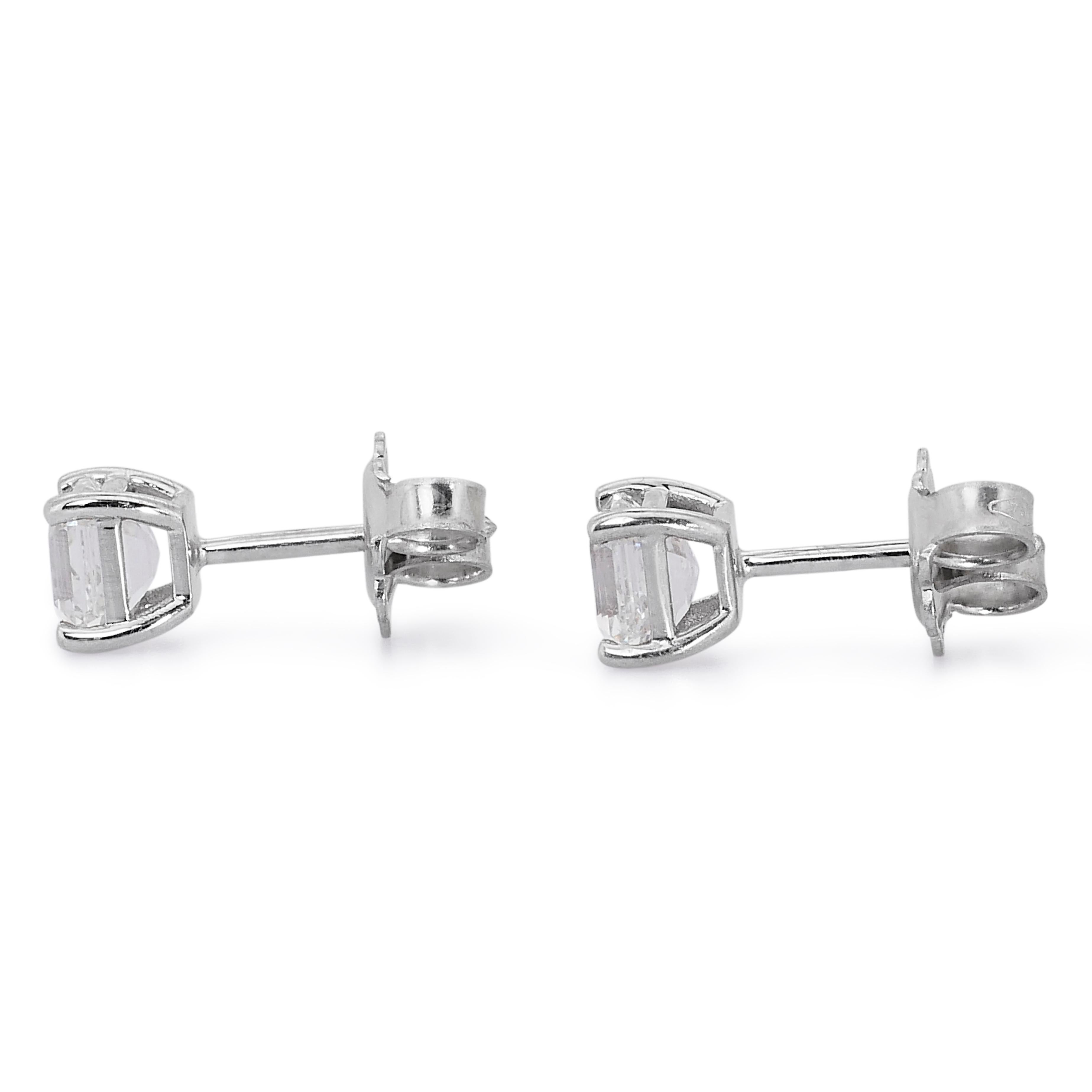 Elegant 2.02ct Double Excellent Ideal Cut Diamonds Stud Earrings - GIA Certified 1