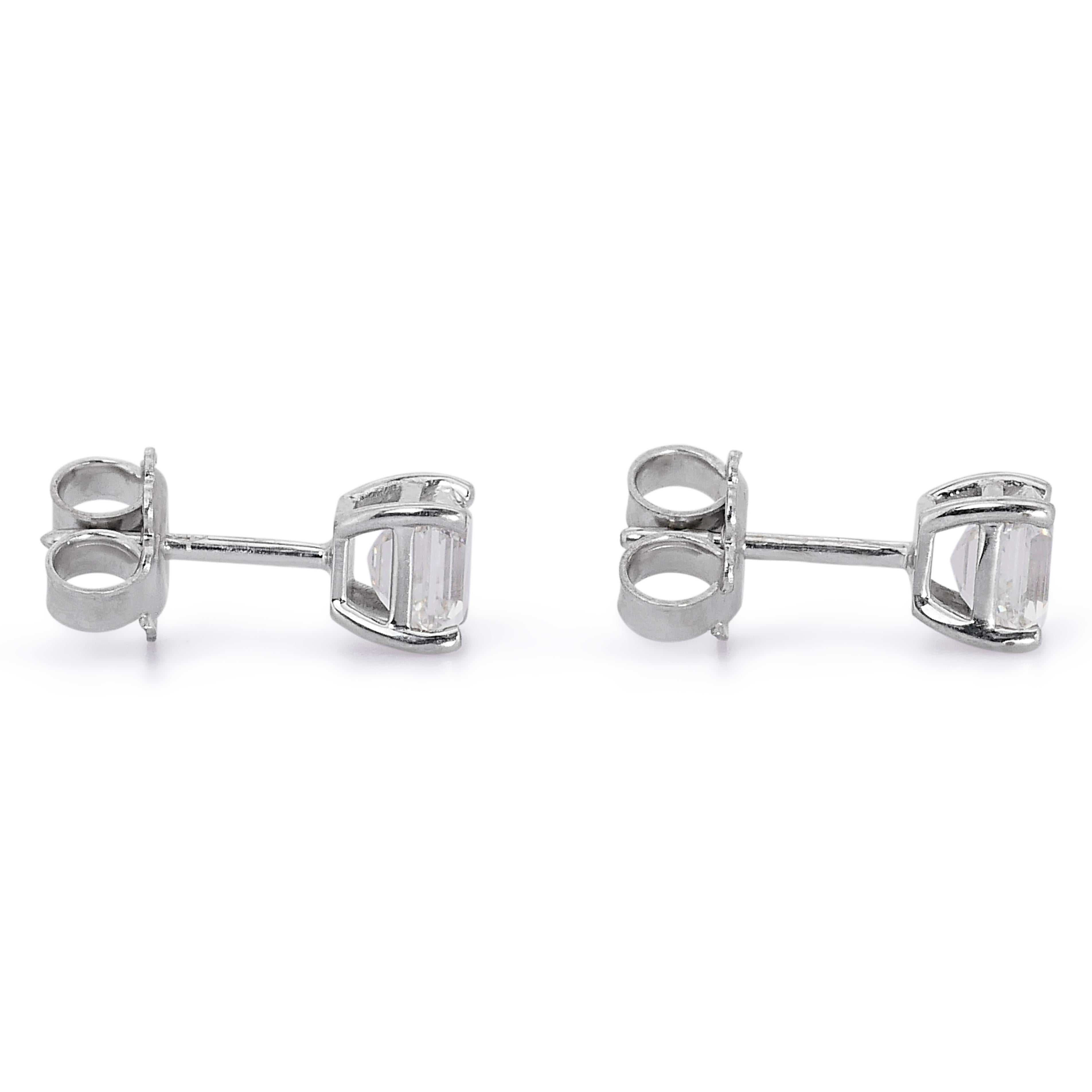 Elegant 2.02ct Double Excellent Ideal Cut Diamonds Stud Earrings - GIA Certified 2