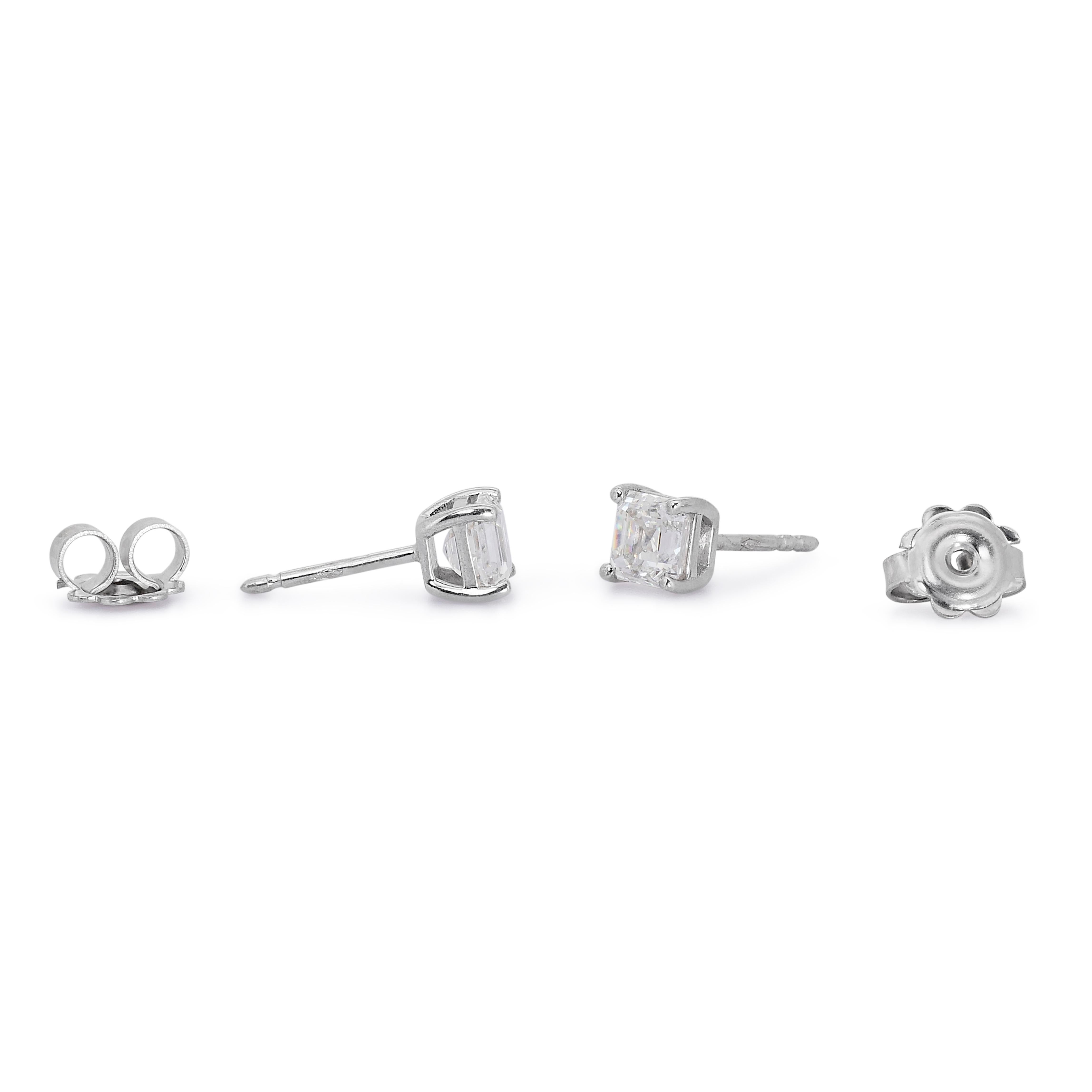 Elegant 2.02ct Double Excellent Ideal Cut Diamonds Stud Earrings - GIA Certified 3