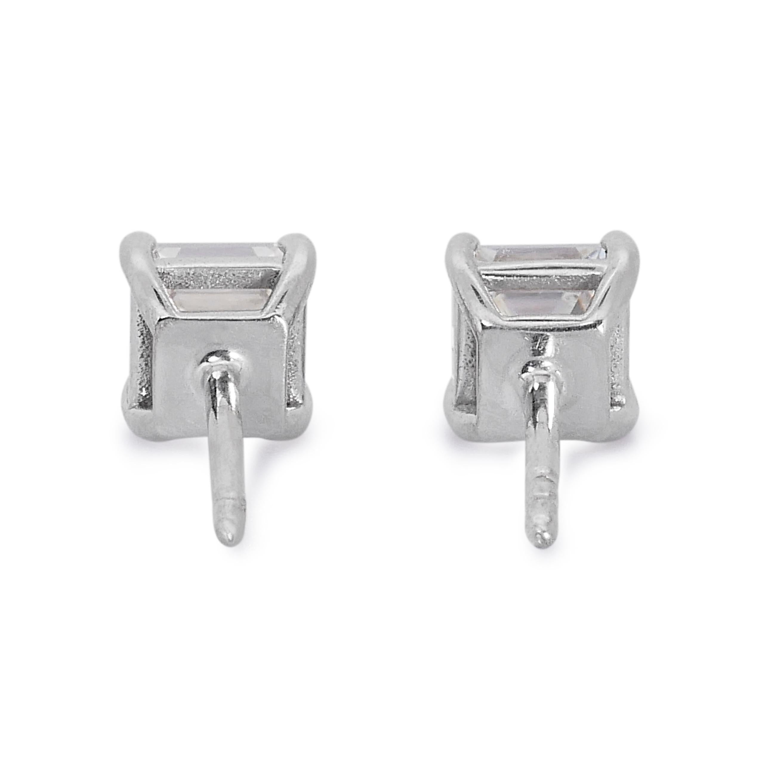 Elegant 2.02ct Double Excellent Ideal Cut Diamonds Stud Earrings - GIA Certified 4
