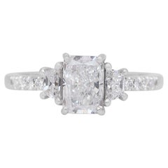 Elegant 2.03ct Diamonds 3-Stone Ring in 18k White Gold