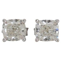 Elegant 2.07ct Solitaire Diamond Earring set in 18K White Gold