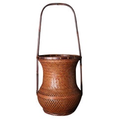 Elegant 20th century bamboo vase for flowers (ikebana)