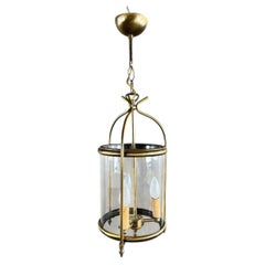 Elegant 20th Century French Brass and Glass Lantern for Illumination