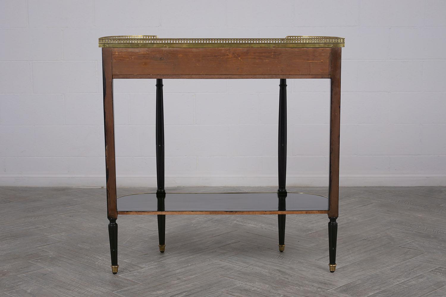 Elegant 20th Century French Ebonized Console Table In Excellent Condition In Los Angeles, CA