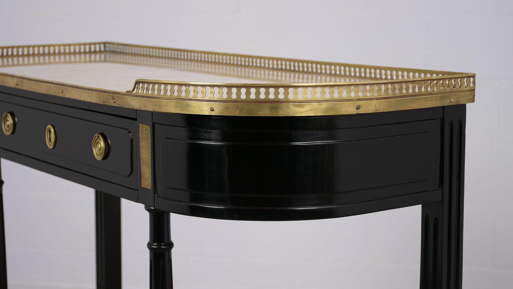 Elegant 20th Century French Ebonized Console Table 1