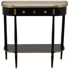 Elegant 20th Century French Ebonized Console Table