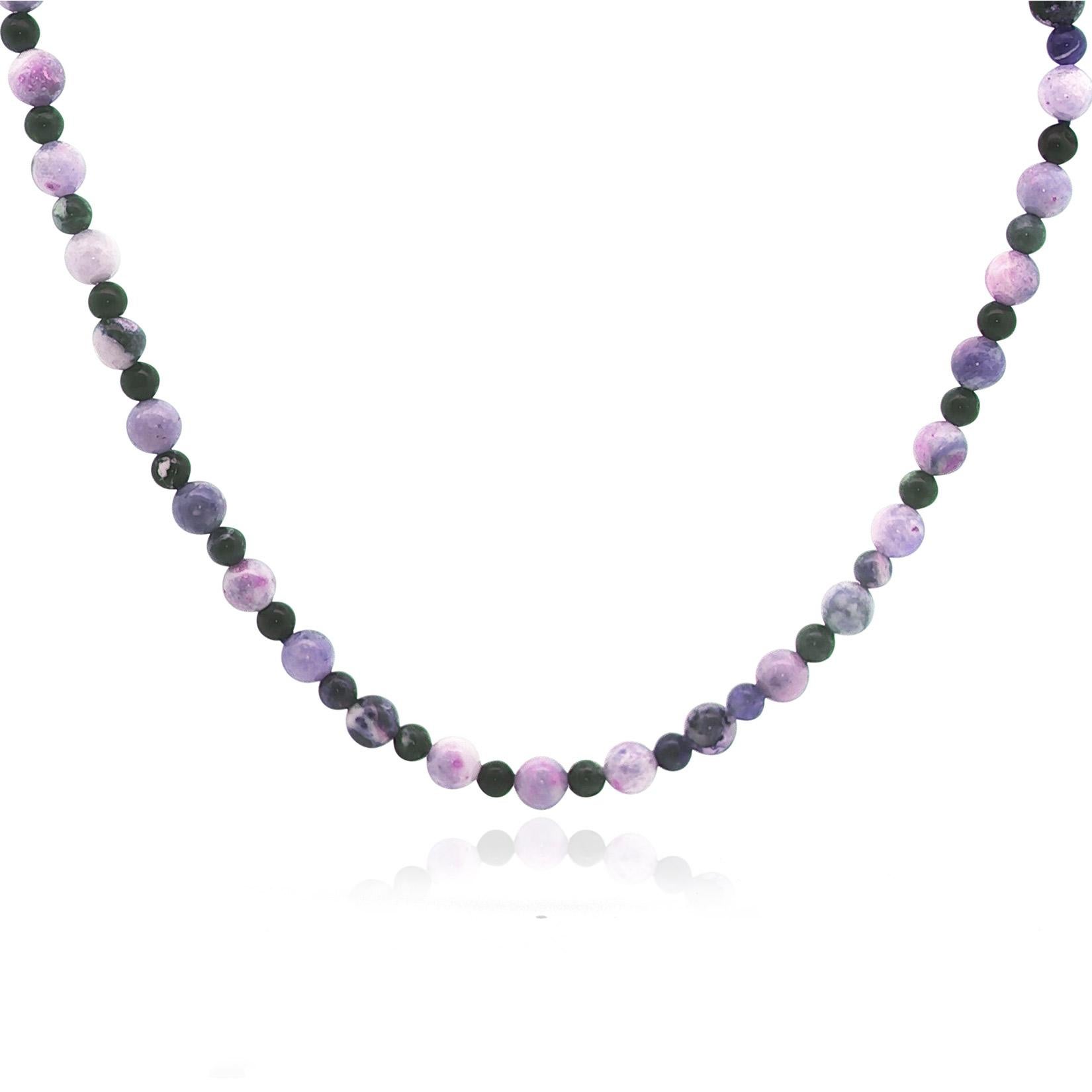 Elegante collana di 24 pollici con pietre preziose multicolori in oro 14K - Perline artigianali In condizioni Nuovo in vendita a GREAT NECK, NY