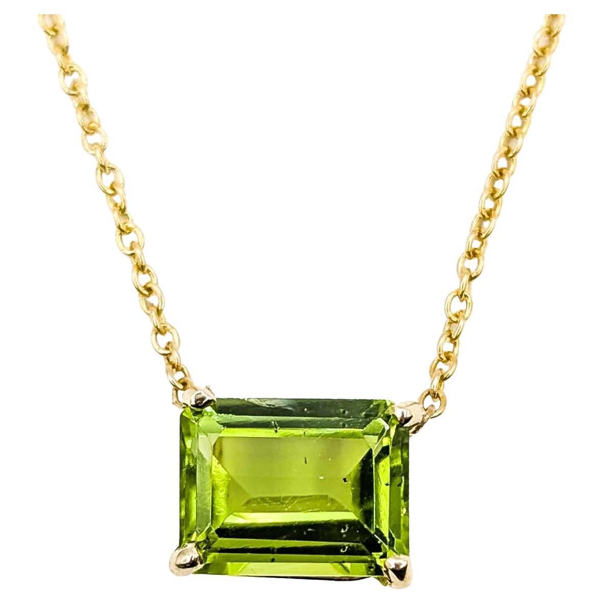 Elegante collana di peridoto da 2,45 carati in oro giallo 14k, catena regolabile da 17-18 pollici