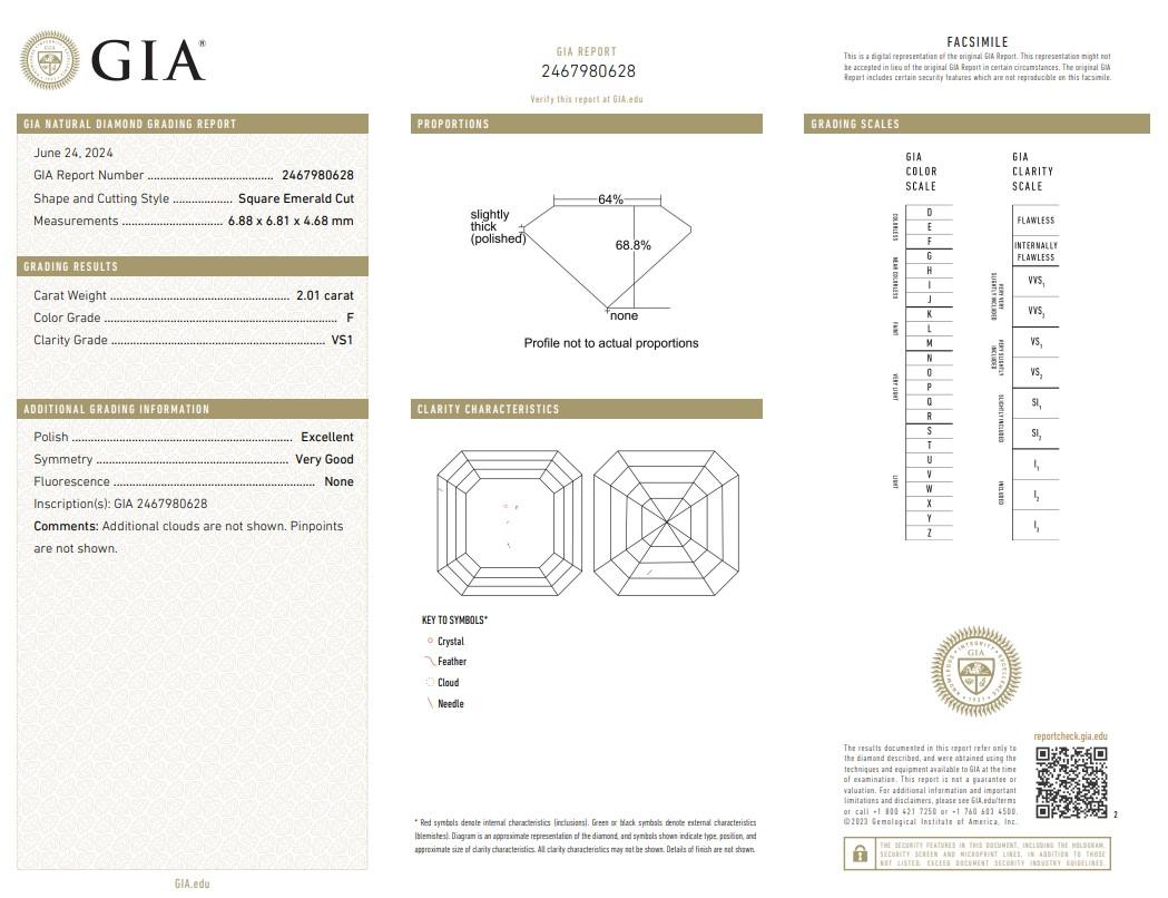 Donna Eleganza di un anello con 3 pietre e 2,63 carati di diamanti in oro bianco 18 carati - Certificato GIA in vendita