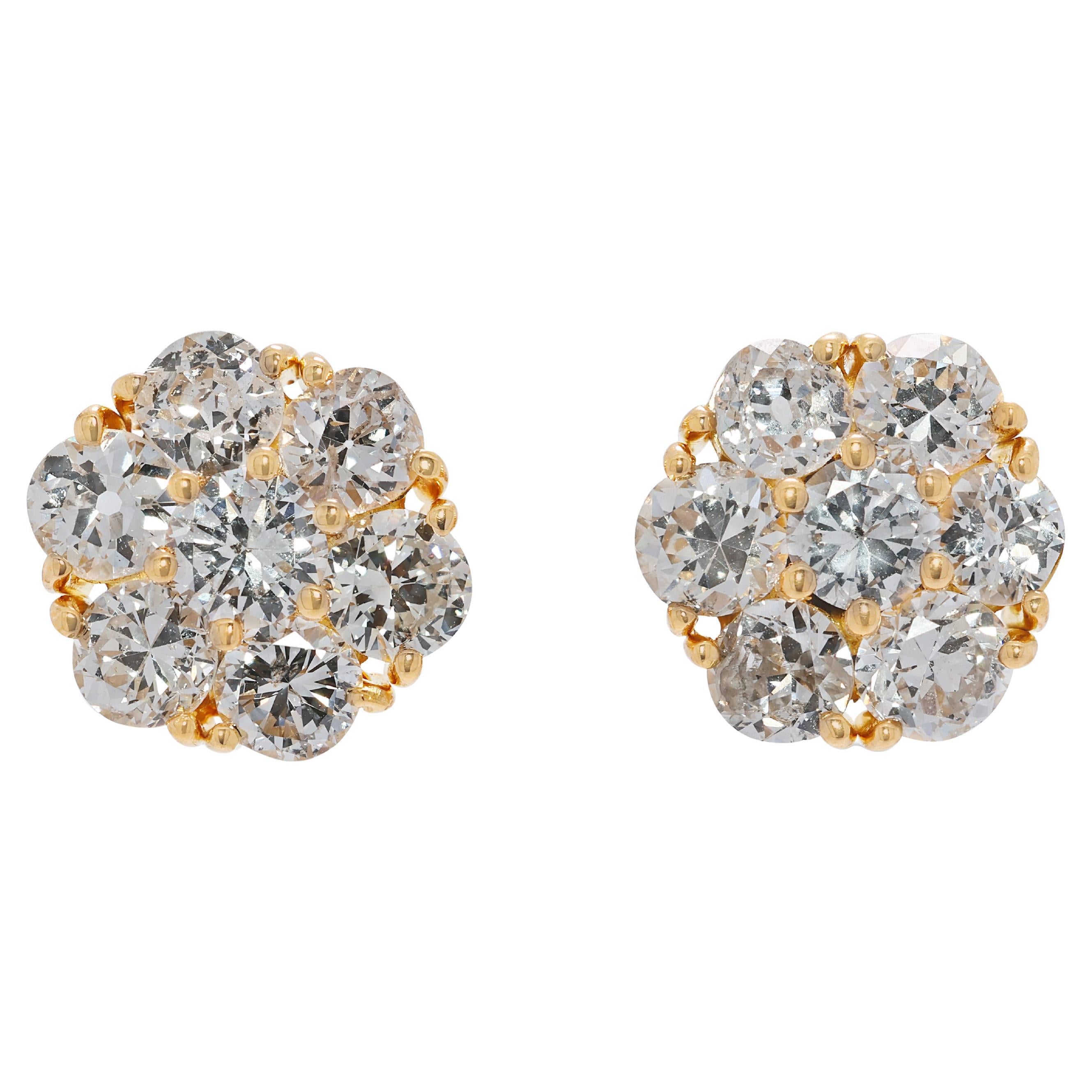 Elegant 2.66ct Old Mine Cut Natural Diamond Elegance en or jaune 20K en vente