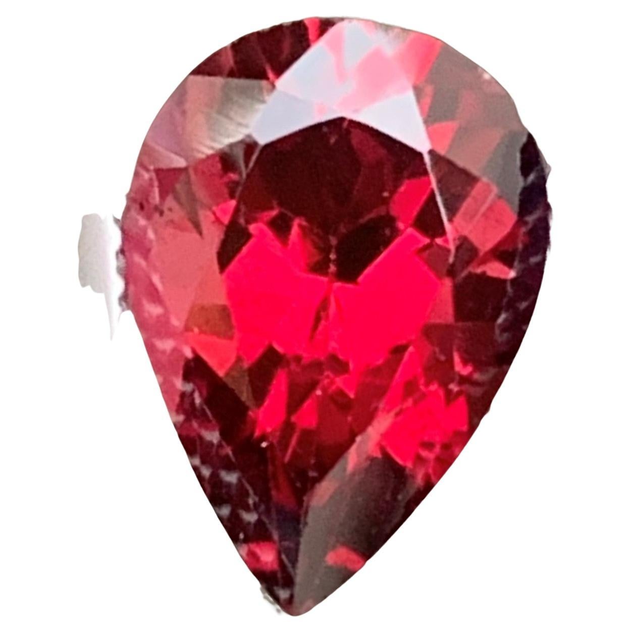 Elegant 2.85 Carat Natural Loose Red Rhodolite Garnet Pear Shape from Madagascar