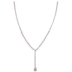 Elegant 3 Carat Diamond Set 18 Karat White Gold Pear Drop Necklace
