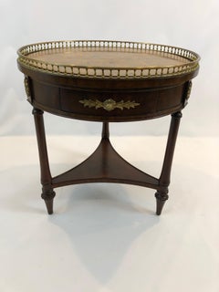 Elegant 3 Drawer Round Side Table with Faux Marble Top