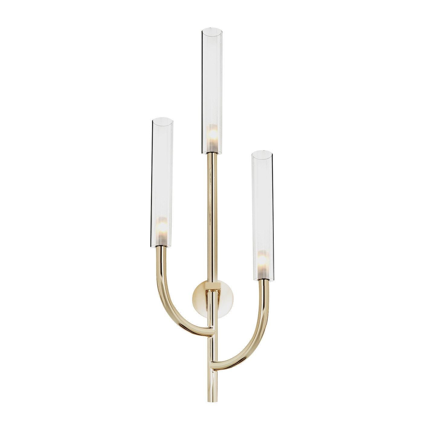 Italian Elegant 3-Light Candle Sconce by Il Paralume Marina For Sale