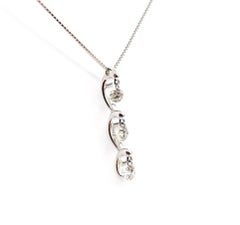 Elegant 3-Station Diamond Drop Necklace in 18k White Gold