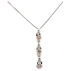 Elegant 3-Station Diamond Drop Necklace in 18k White Gold