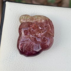 Elegant 37.85 Carat Loose Bi Color Tourmaline Drilled Carving from Africa