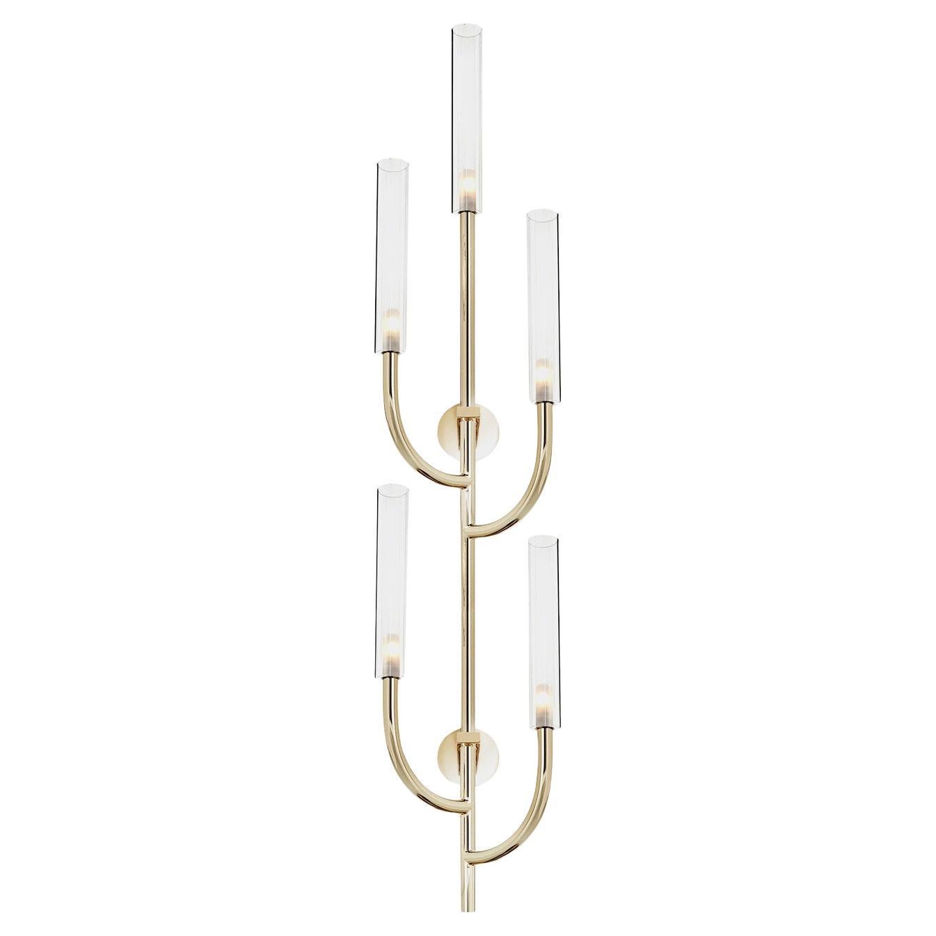 Elegant 5-Light Candle Sconce by Il Paralume Marina
