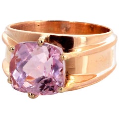 AJD Fascinating Elegant 5.91 Ct Clear Kunzite Pink Gold Day to Evening Ring