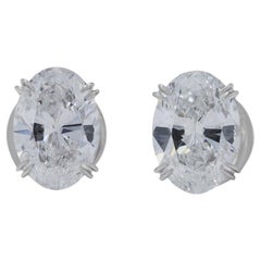 Elegant 6.02ct Diamonds Earrings in 18K White Gold