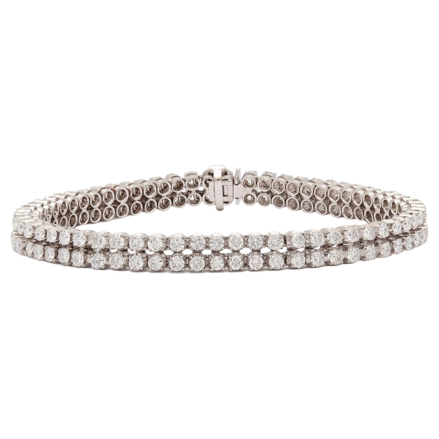 Elegant 6.70-Ctw Diamond Line Bracelet For Sale