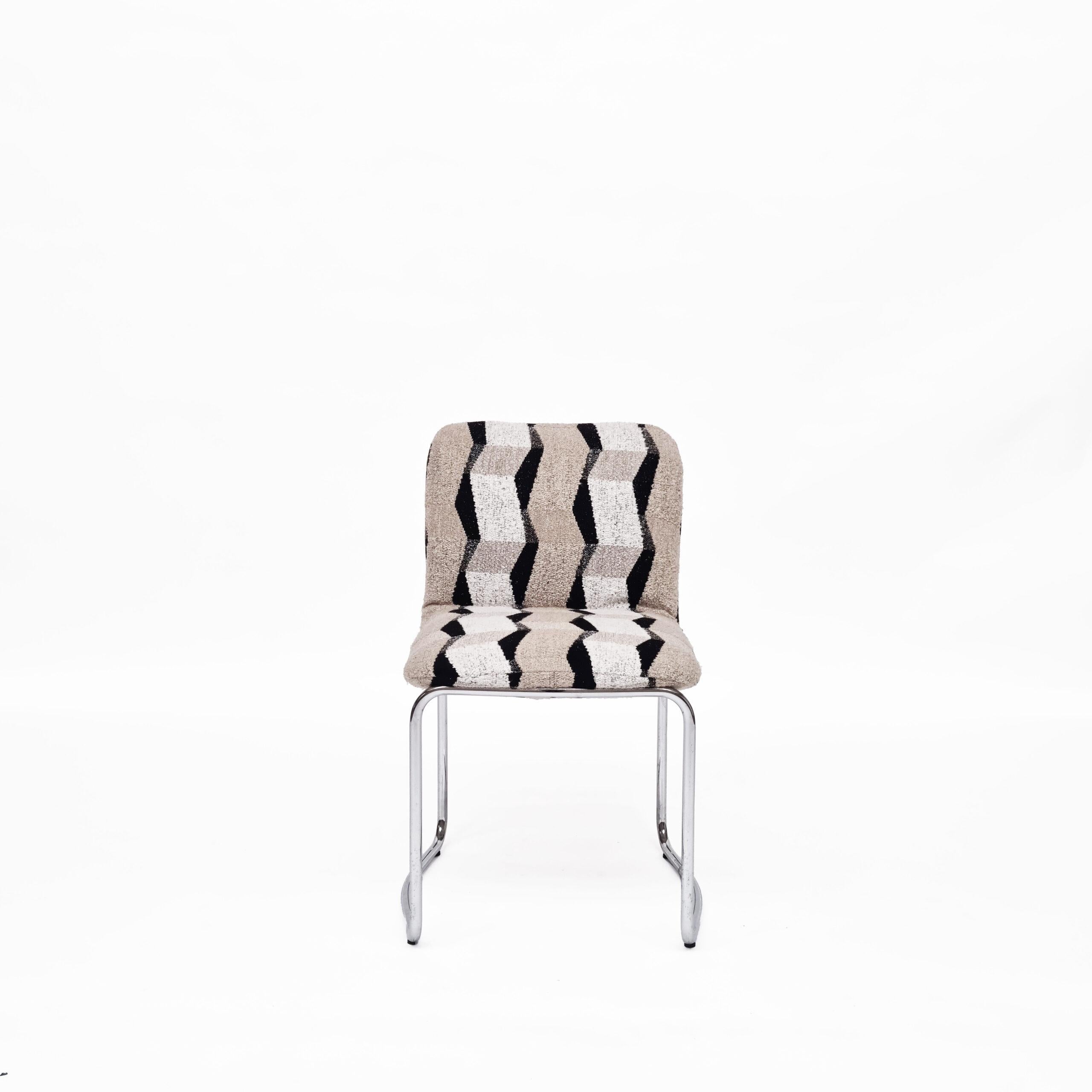 Late 20th Century Elegant 70s Upholstered Chairs (sold per piece) For Sale