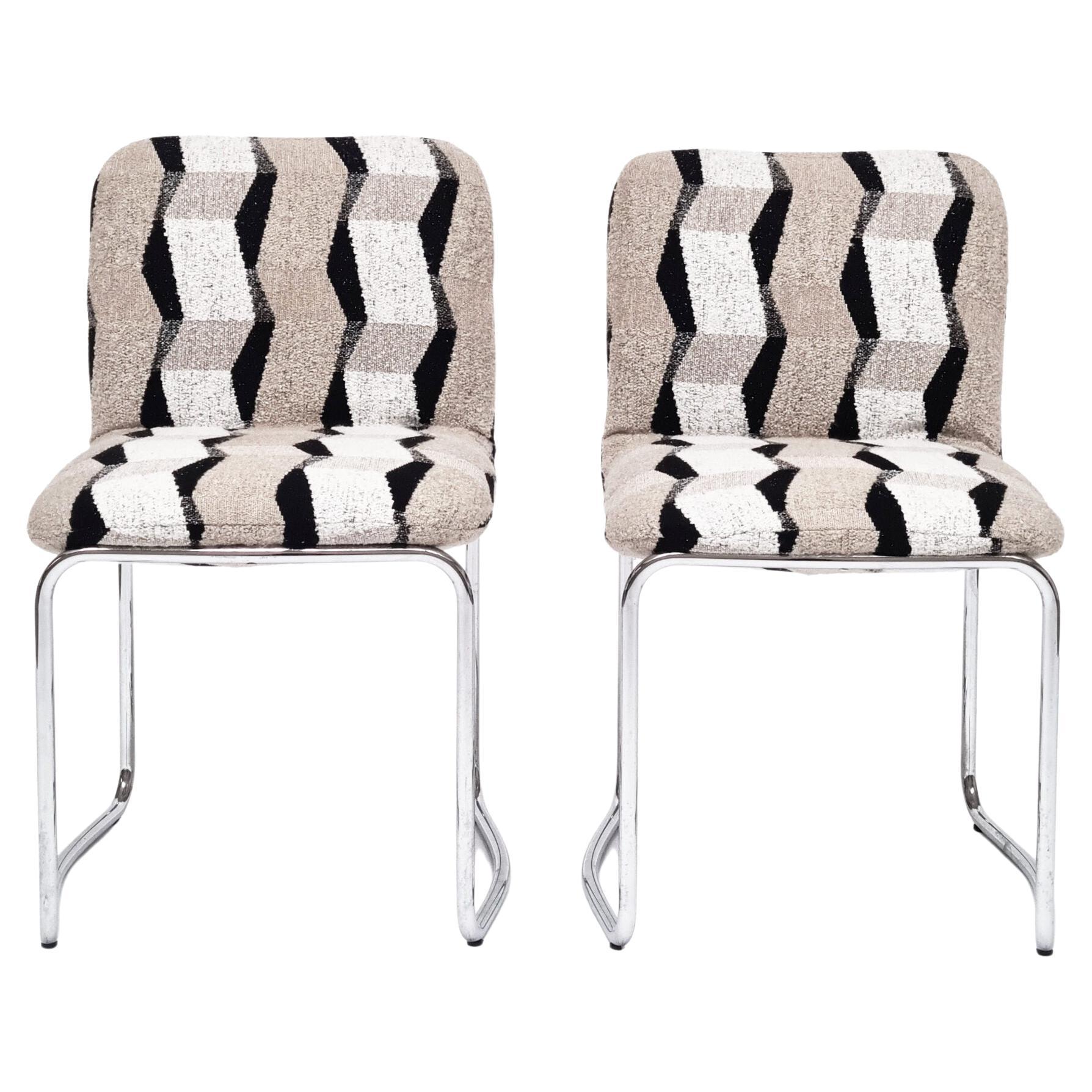 Elegant 70s Upholstered Chairs (sold per piece) For Sale
