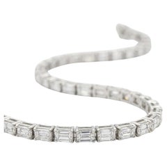Elegant 8 Carat Mixed-Cut Diamond Necklace in 18K White Gold