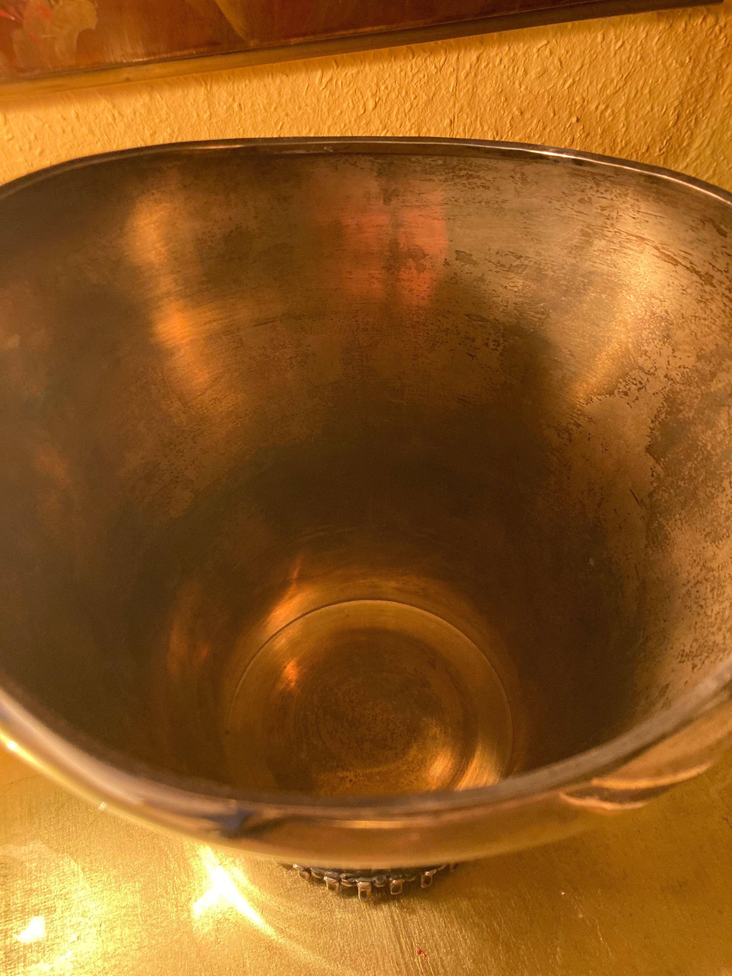 Elegante vinoteca de plata 800 al estilo de Jean Despres. Alemania, años 50. en Bueno estado para la venta en Köln, NW