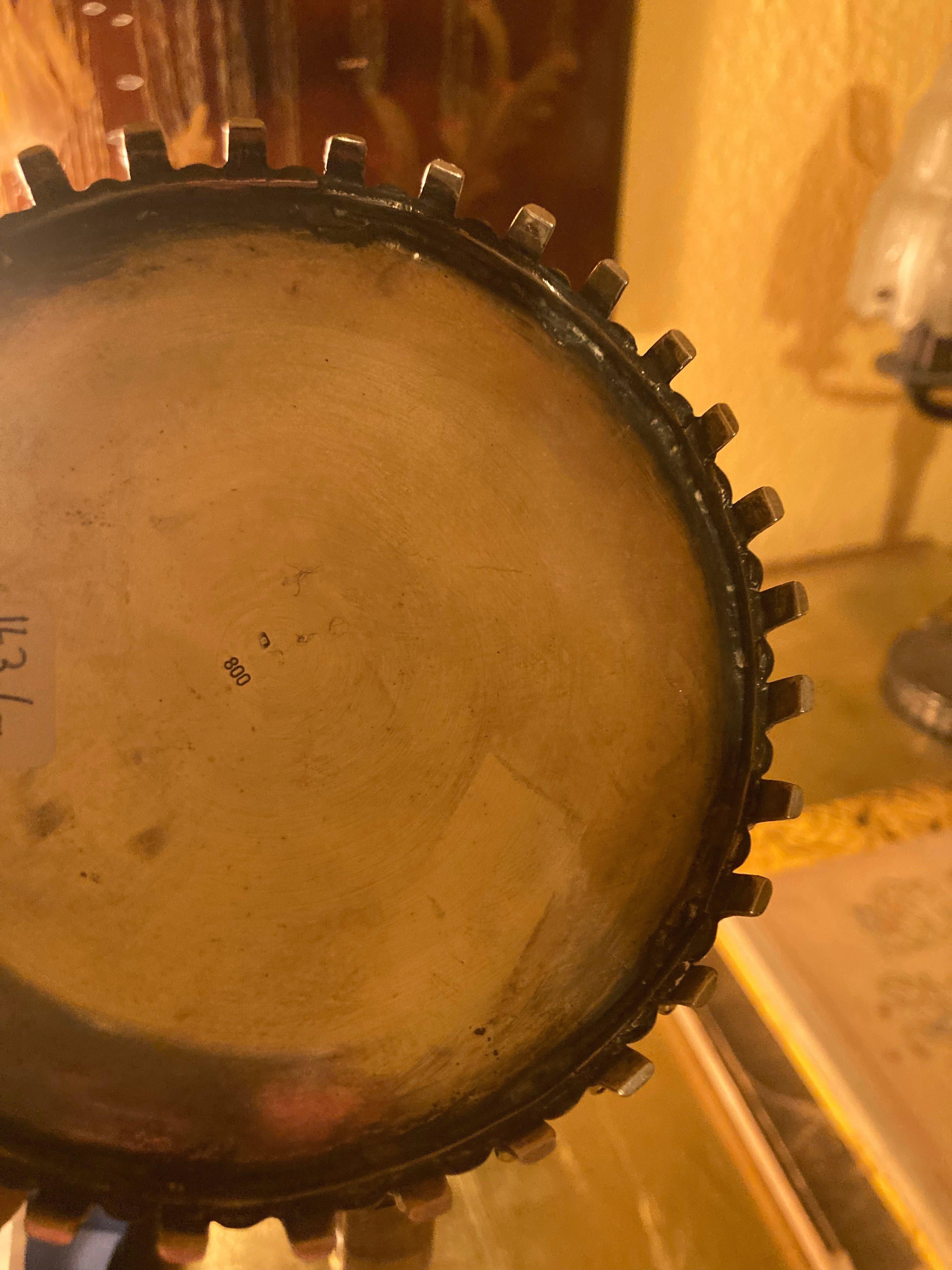 Elegante vinoteca de plata 800 al estilo de Jean Despres. Alemania, años 50. mediados del siglo XX en venta
