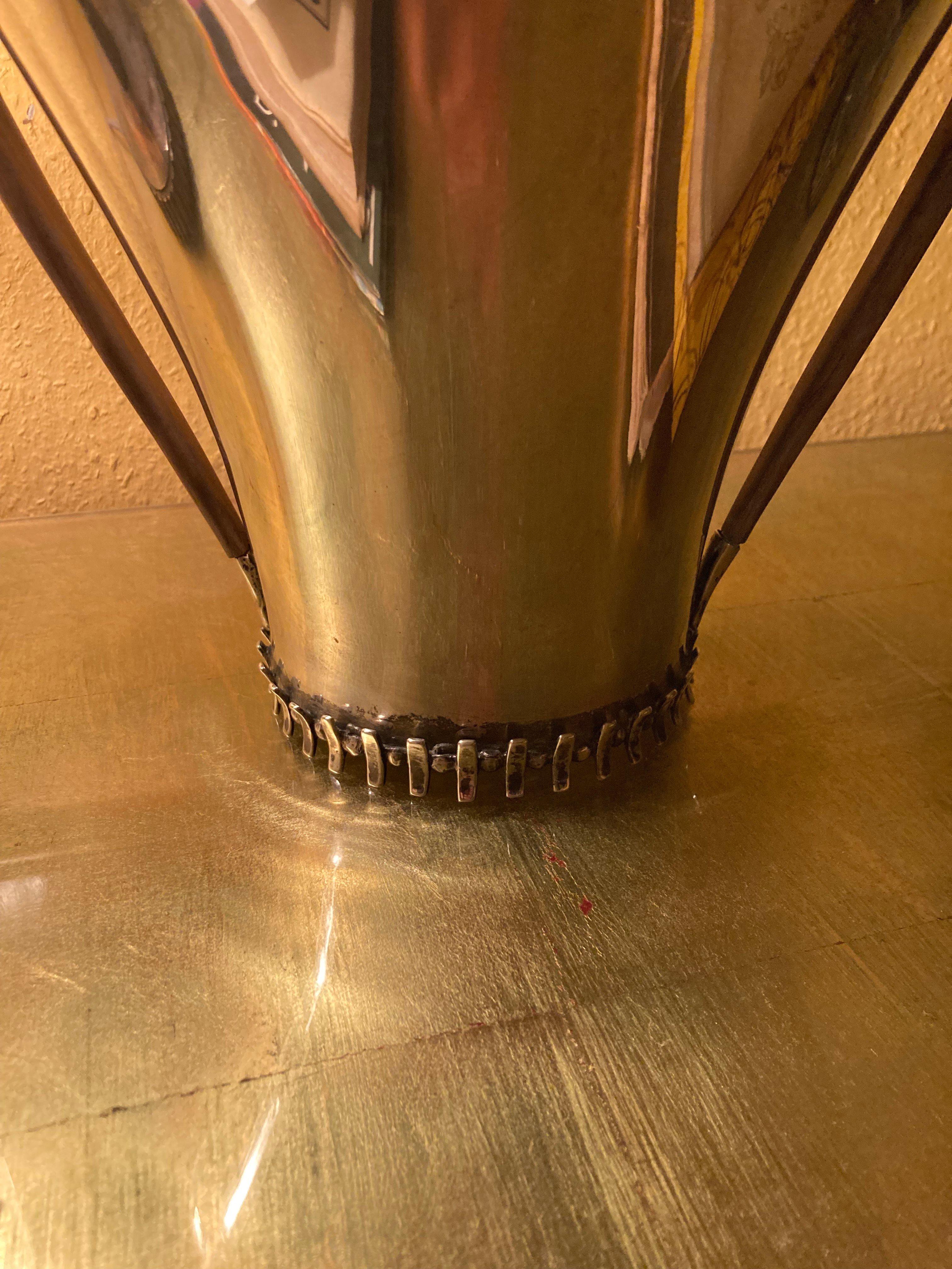 Elegante vinoteca de plata 800 al estilo de Jean Despres. Alemania, años 50. Silver en venta