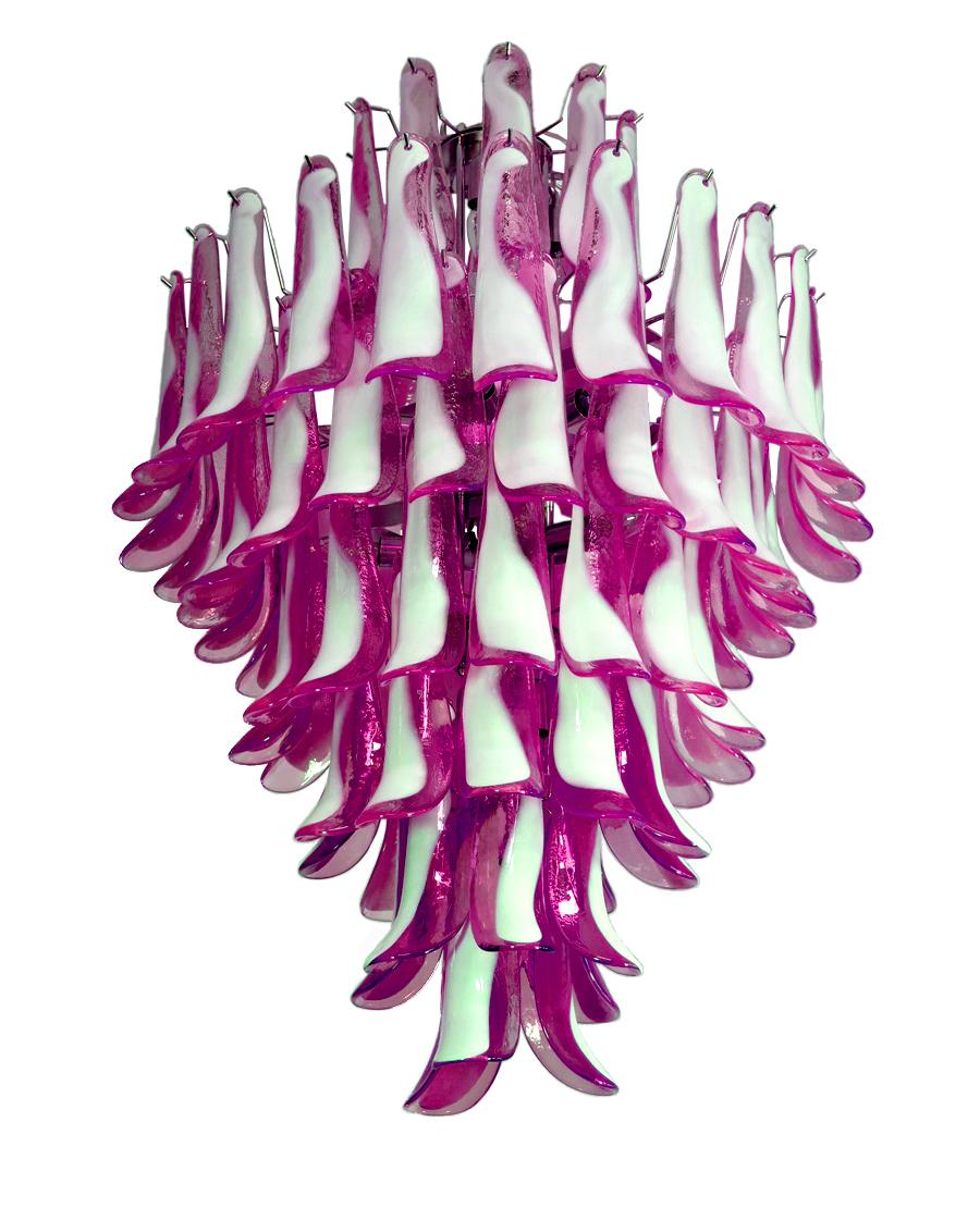 Metal Elegant 82-Petal Chandelier, Murano