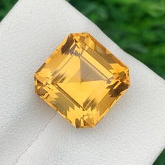 Elegant 9.80 Carat Perfect Square Asscher Cut Citrine Loose Gemstone Brazil Mine