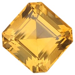 Eleganter 9,80 Karat perfekter quadratischer Citrin im Asscher-Schliff, loser Edelstein, Brasilien-Mine