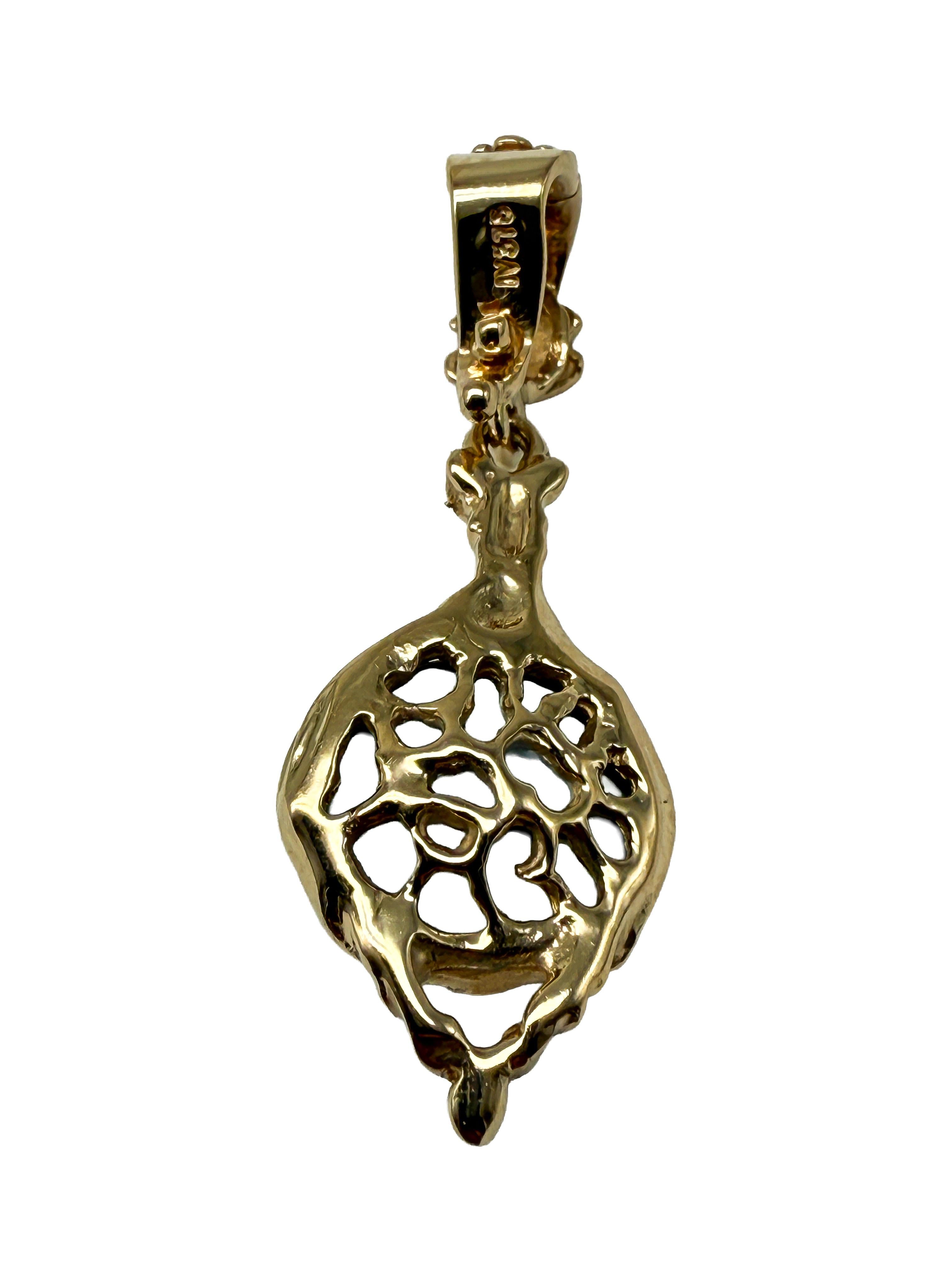 Femenino o masculino Elegant 9K Yellow Gold Pendant with Natural Tahitian Pearl en venta
