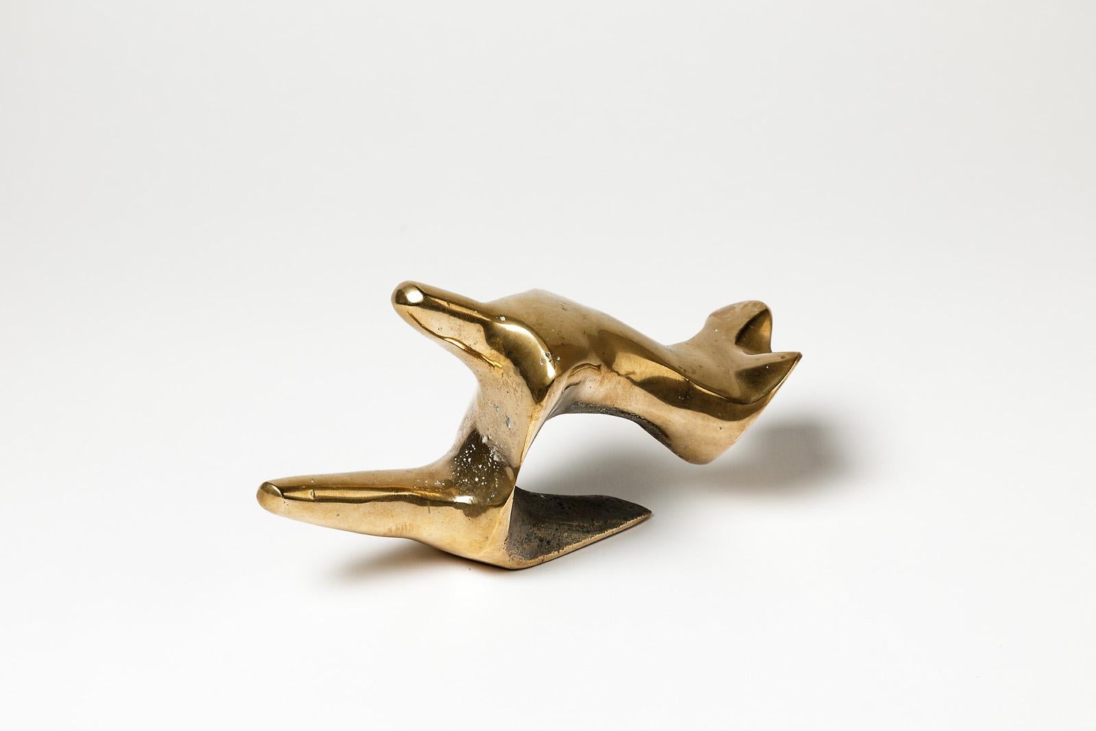 Elegant et rare bronze doré de Tim Orr.

Bronze abstrait très précieux représentant 2 corps abstraits,

vers 1970

Signé sous la base

Dimensions : 12x24x10cm