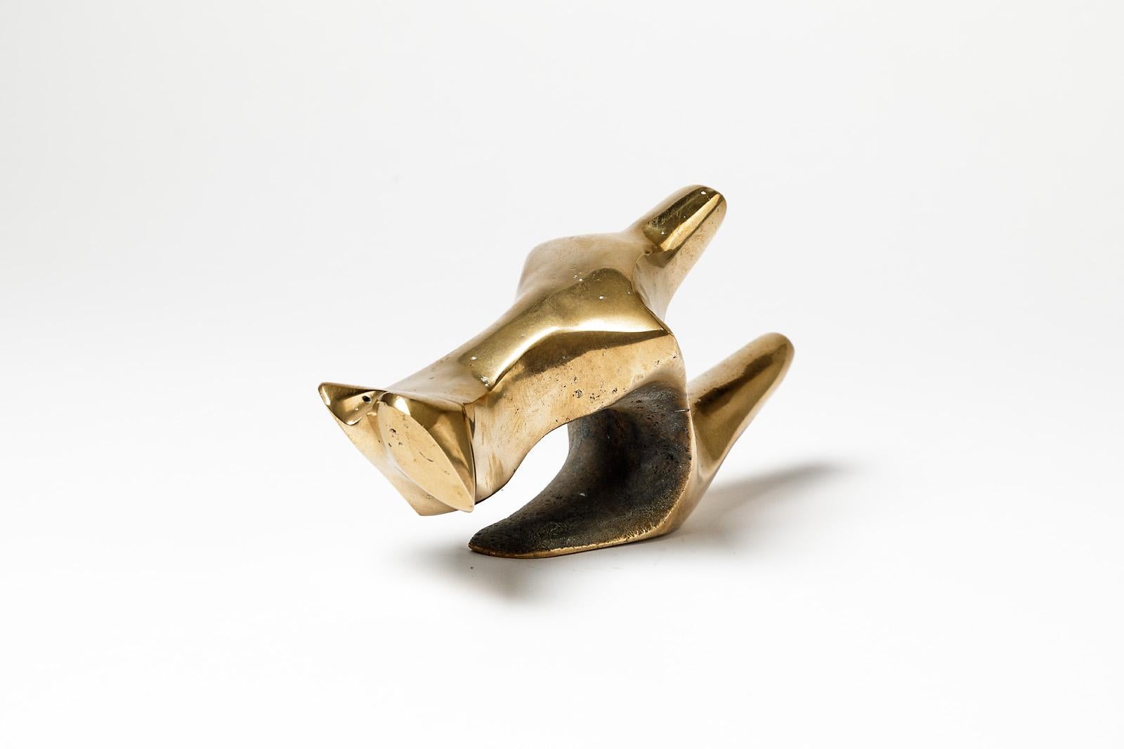 20th Century Elegant Abstract Gilt Bronze by Tim Orr, circa 1970 For Sale