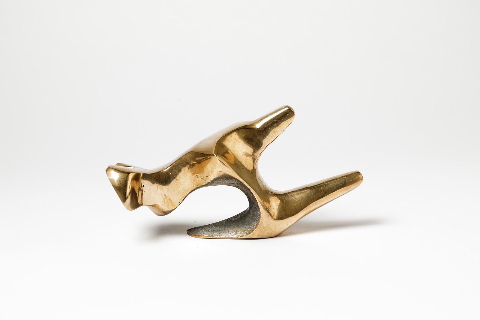 Elegant Abstract Gilt Bronze by Tim Orr, circa 1970 For Sale 1