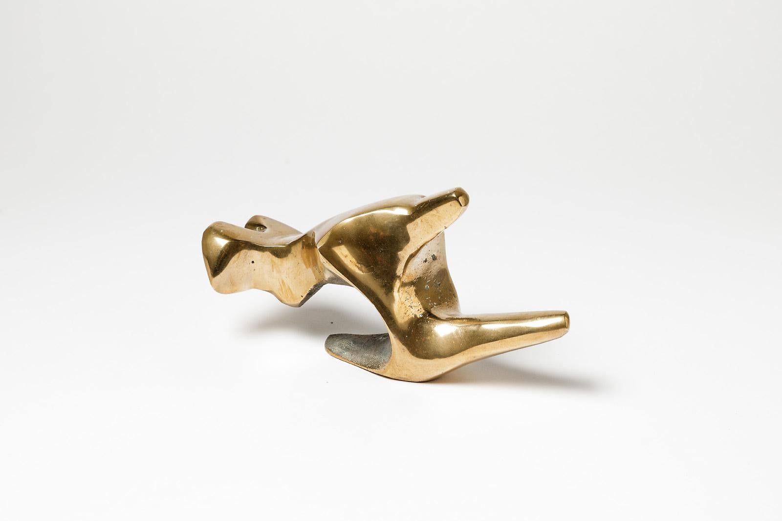 Elegant Abstract Gilt Bronze by Tim Orr, circa 1970 For Sale 2