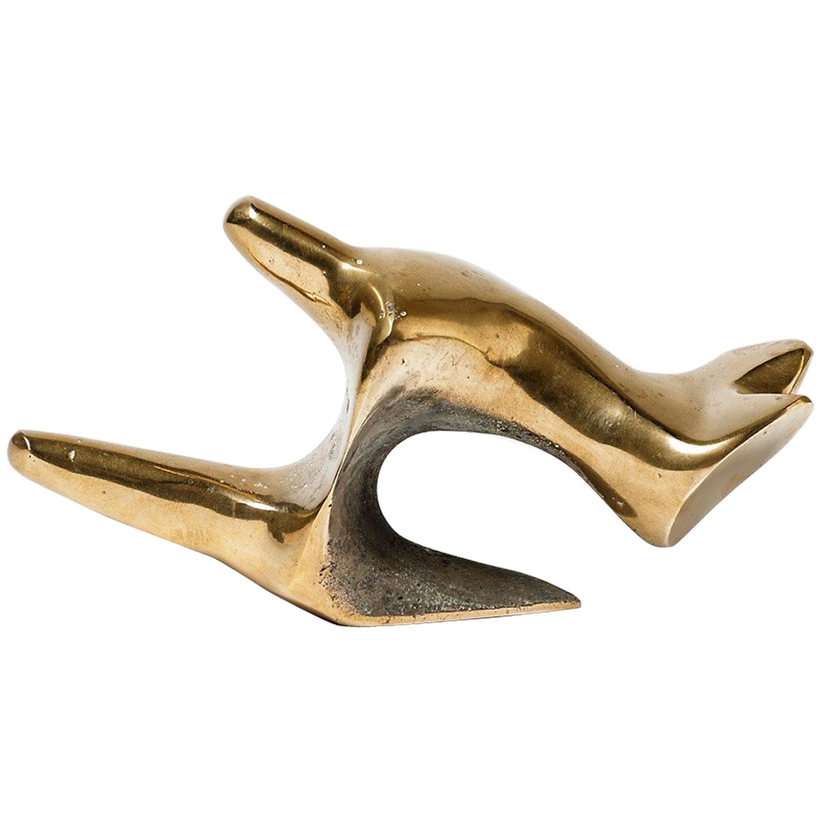 Elegant Abstract Gilt Bronze by Tim Orr, circa 1970 For Sale