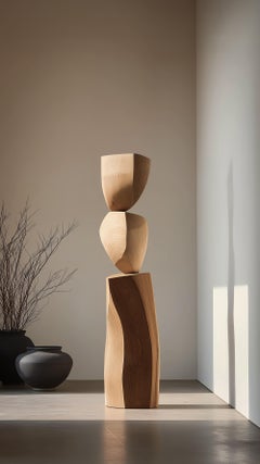 Elegante Escultura Abstracta de Madera de la Colección NONO Still Stand No106