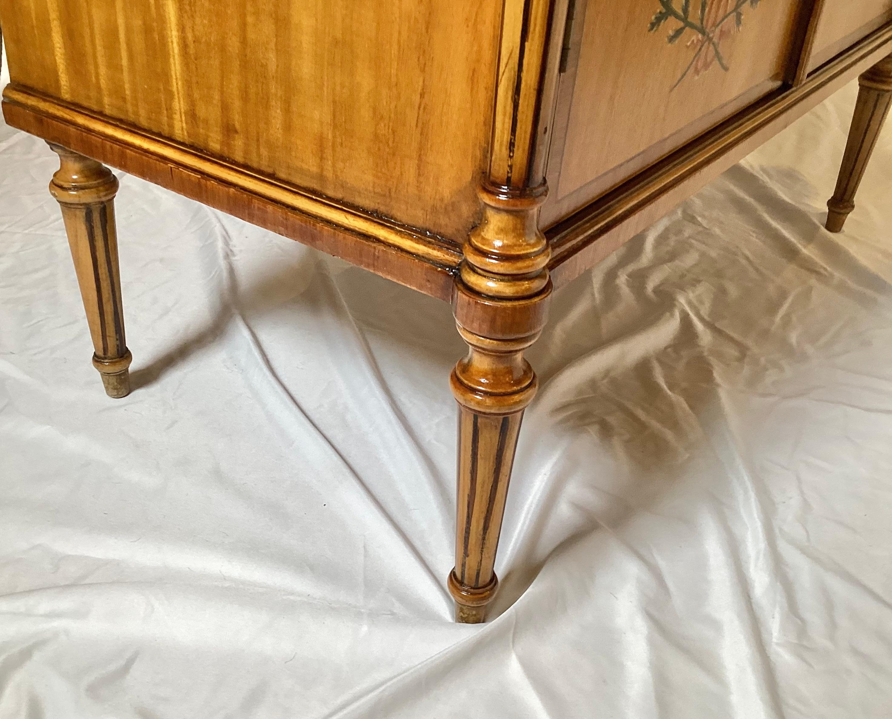 Maple Elegant Adam Style Hand Painted Cabinet. For Sale