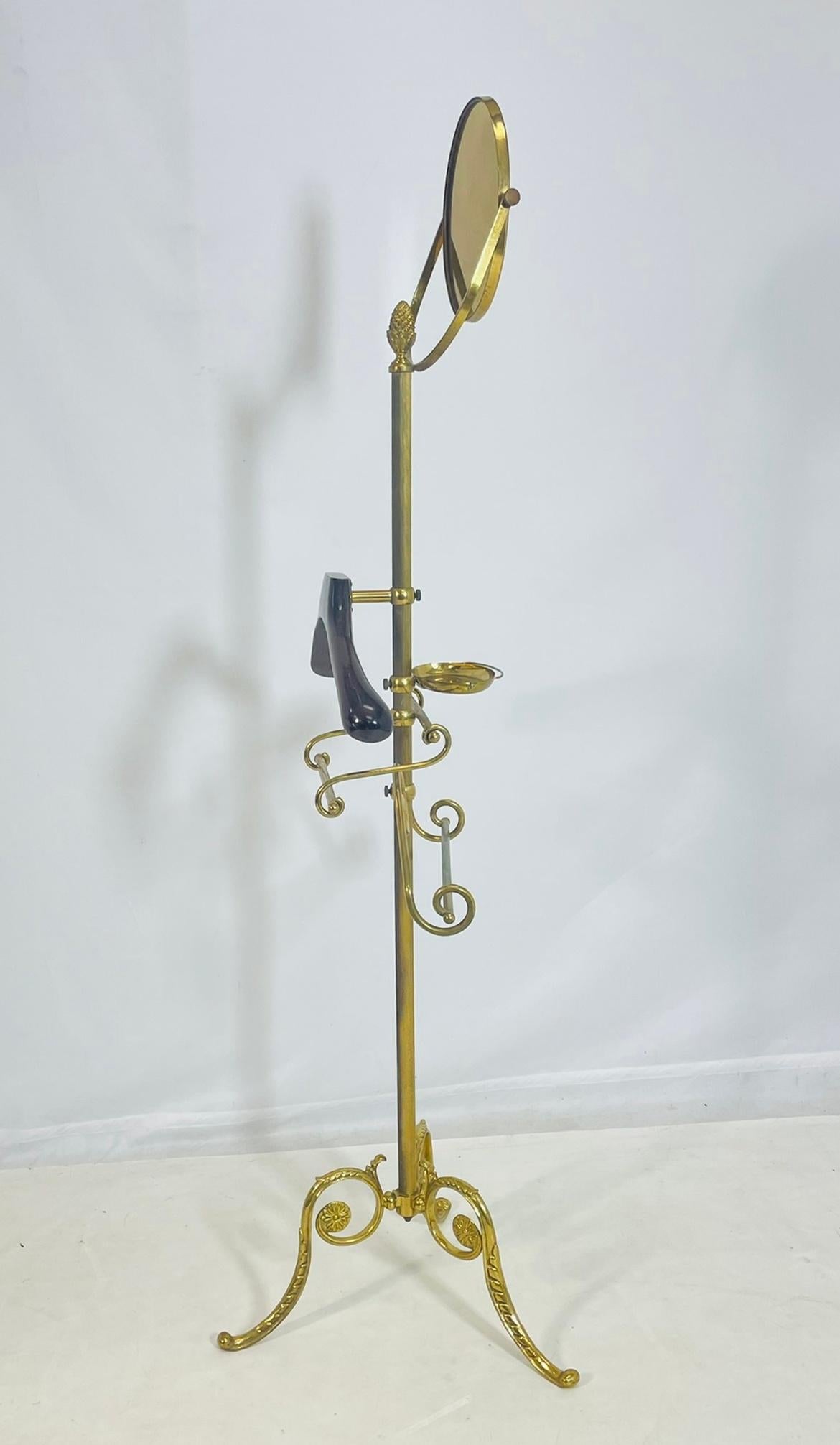 Fine XX secolo Eleganza del portavalori regolabile in ottone con specchio girevole, stile italiano in vendita
