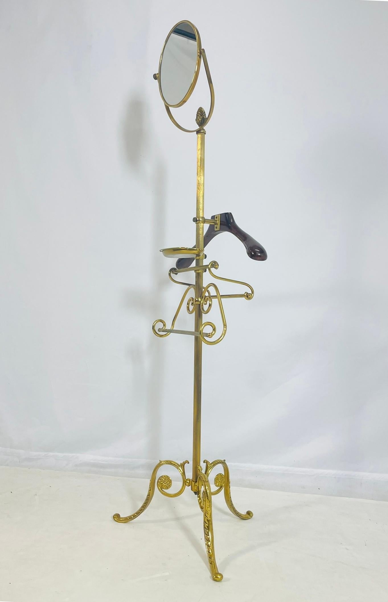 Eleganza del portavalori regolabile in ottone con specchio girevole, stile italiano in vendita 2