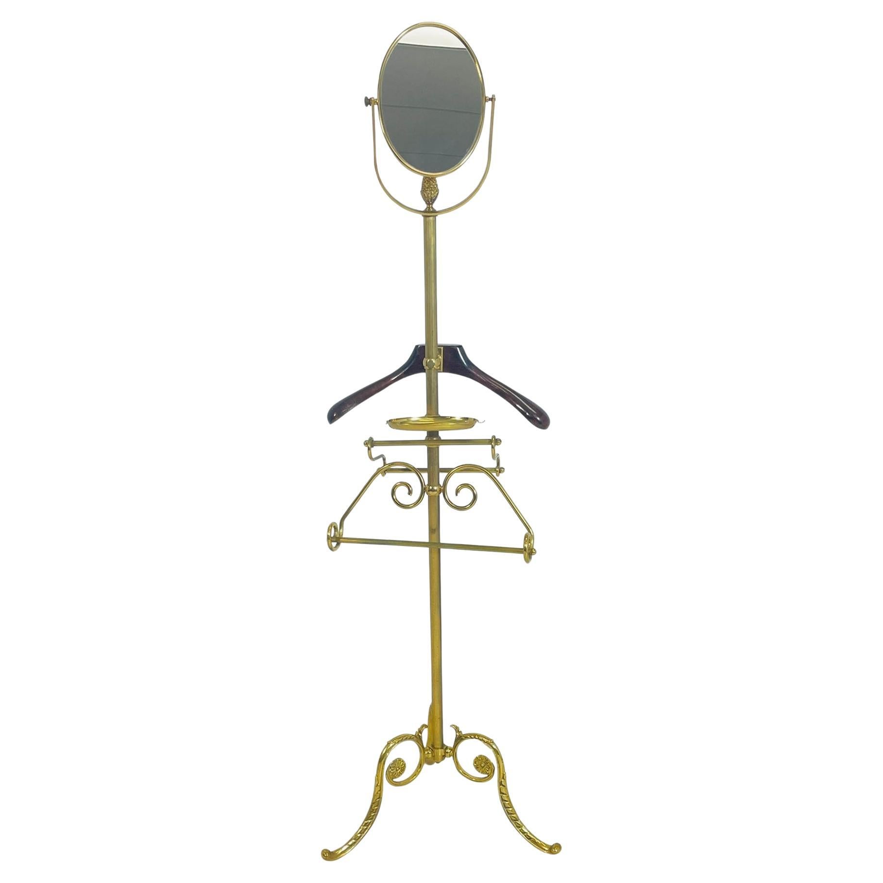 Eleganza del portavalori regolabile in ottone con specchio girevole, stile italiano in vendita