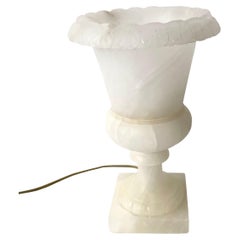 Antique Elegant Alabaster Table Lamp in the Shape of a Classical Urn, Early 20th Century