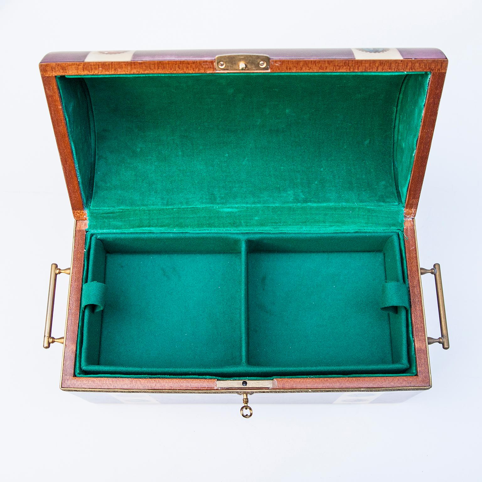 Elegant Aldo Tura Purple Goatskin Jewelry Treasure Box 1