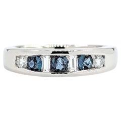 Elegant Alexandrite and Diamond Ring in 900pt Channel Set